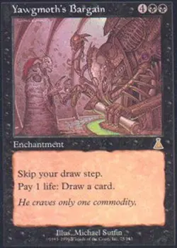 1x Yawgmoth's Bargain Heavy Play MTG Magic - Kid Icarus - - Image 1