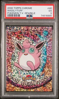 2000 TOPPS CHROME POKEMON T.V. SPARKLE #40 WIGGLYTUFF PSA 5 - Image 1