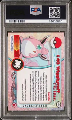2000 TOPPS CHROME POKEMON T.V. SPARKLE #40 WIGGLYTUFF PSA 5 - Image 2
