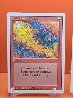 🔥 (4) 1994 Magic The Gathering RED ELEMENTAL BLAST REVISED 3RD EDITION PLAYED 3 - Image 3
