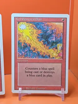 🔥 (4) 1994 Magic The Gathering RED ELEMENTAL BLAST REVISED 3RD EDITION PLAYED 3 - Image 5