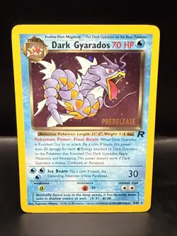 Pokemon Vintage Dark Gyarados 8/82 Holo Team Rocket Prerelease Promo WOTC AV - Image 1