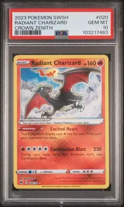 PSA 10 RADIANT CHARIZARD SWSH CROWN ZENITH #020 (7463) - Image 1