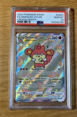 Simisear VSTAR Crown Zenith Galarian Gallery GG37/GG70 PSA 10 Ultra Rare Holo - Image 1