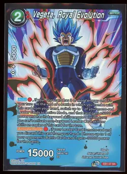 Vegeta Royal Evolution EB1-07 SR FOIL Gold Stamp Dragon Ball Super Card Game NM - Image 2