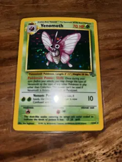 NM Pokemon TCG Venomoth Holo Unlimited Rare Card 13/64 Jungle Base Set - Image 1