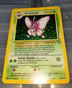 VENOMOTH 13/64 Jungle Holo Rare Unlimited Pokemon Card Vintage NM Unplayed 1999 - Image 1