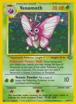 Venomoth - 13/64 - Pokemon Jungle Unlimited Holo Rare Card WOTC NM - Image 1