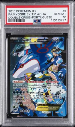 2015 POKEMON XY DOUBLE CRISIS #6 FULL ART/KYOGRE EX DA EQUIPE AQUA PSA 10 - Image 1