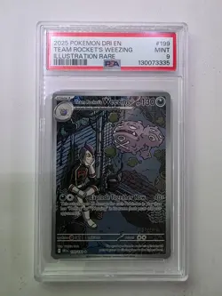 PSA 9 2025 Pokemon Team Rocket's Weezing 199/182 IR Destined Rivals - Image 1