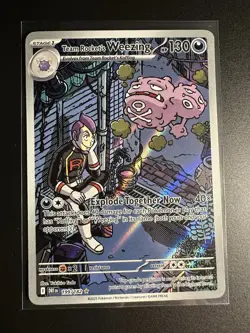 Pokemon TCG Team Rocket's Weezing 199/182 Destined Rivals Illustration Rare IR - Image 1
