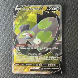 Pokemon Card Galarian Stunfisk V 184/189 Darkness Ablaze Full Art NM - Image 1