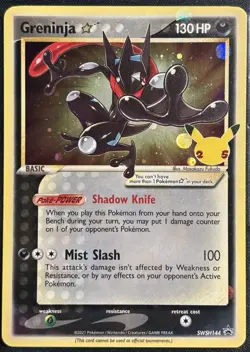 Greninja Star SWSH144 - Sword & Shield Black Star Promo Pokemon TCG - M/LP Card - Image 1