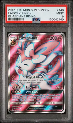 2017 POKEMON SUN & MOON GUARDIANS RISING #140 FULL ART/SYLVEON GX PSA 9 - Image 1