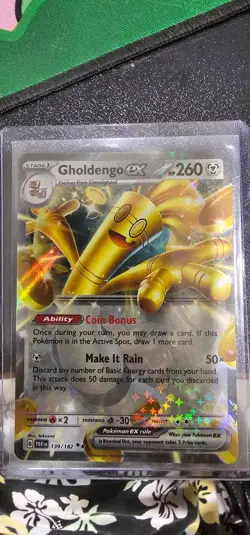 Gholdengo ex - 139/182 SV04: Paradox Rift Double Rare Pokemon TCG Card NM - Image 1