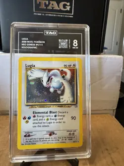 Lugia 2000 Neo Genesis Pokemon Holo 9/111 Unlimited TAG 8 Near Mint+ - Image 1