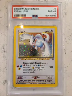 2000 LUGIA HOLO RARE NEO GENESIS POKEMON TCG PSA 8 NEAR MINT-MINT #9/111 - Image 1