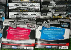 Pokemon Black Bolt White Flare Tech Sticker Collection 3-Pack Blister Lot x18 - Image 3