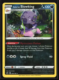 Galarian Slowking 098/198 chilling Reign Cosmos Holo Rare Pokemon Card - Image 1