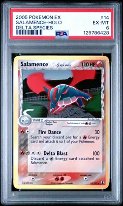 2005 POKEMON EX DELTA SPECIES #14 SALAMENCE-HOLO PSA 6 - Image 1