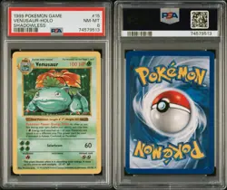 Pokemon Venusaur 015/102 Base Set (Shadowless) Holo PSA 8 NM MT Vintage W Guard - Image 5