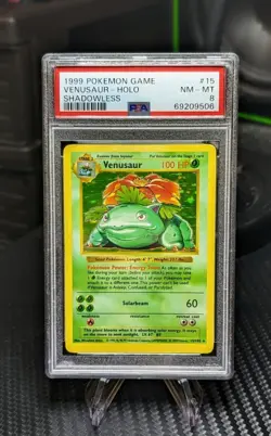 PSA 8 Pokemon Base Set (Shadowless) #015/102 Venusaur Holo Rare - Image 1