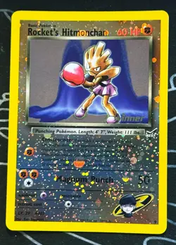 Rocket’s Hitmonchan Best of Game Promo 9 Winner Reverse Holo Pokemon Card - Image 1