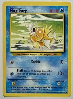 Magikarp 35/102 (MP) Uncommon Base Set Unlimited 1996 WOTC Pokemon Card - Image 1