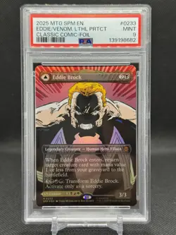 2025 MTG MARVEL'S SPIDER-MAN BORDERLESS EDDIE BROCK/VENOM LETHAL PROTECTOR PSA 9 - Image 1