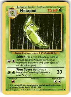 Base Set Pokemon TCG Metapod 54/102 Unlimited NM - Image 1