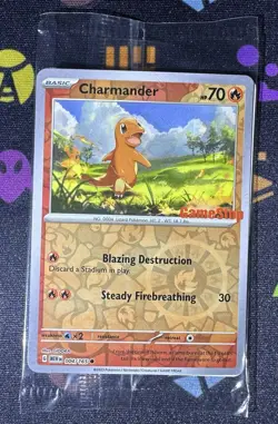 Charmander 004/165 Gamestop Stamped Promo Reverse Holo SEALED Pokemon NM/MINT - Image 1
