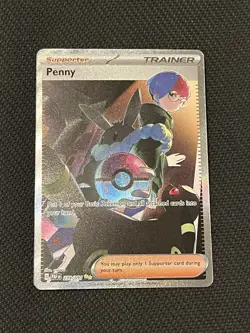 Pokemon TCG Paldean Fates 239/091 Penny Special Illustration Rare - NM - Image 1
