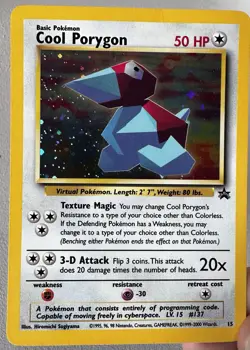 Cool Porygon Black Star Promo #15 Pokemon TCG Vintage Holo Card - Image 4