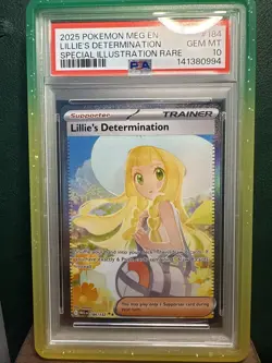 2025 Pokemon Mega Evolution Base #184 SIR Lillie's Determination PSA 10 Gem Mint - Image 1