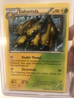 Pokemon TCG Galvantula Steam Siege 42/114 Regular Rare Near Mint OC Miscut Error - Image 1