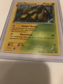Pokemon TCG Galvantula Steam Siege 42/114 Regular Rare Near Mint OC Miscut Error - Image 2