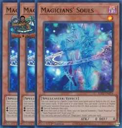 Yugioh! 3x Magicians' Souls RA02-EN014 Ultra Rare 1st Ed NM - Image 1