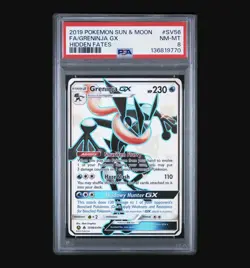 2019 POKEMON SUN & MOON HIDDEN FATES #SV56 FULL ART/GRENINJA GX PSA 8 - Image 1