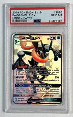 2019 Pokemon Sun & Moon Full Greninja GX Hidden Fates PSA 10 - Image 1