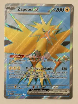 Pokemon TCG Zapdos EX Scarlet & Violet Holo Ultra Rare Card 192/165 NM Condition - Image 1