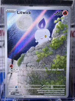 Pokemon TCG 2025 Litwick 101/086 White Flare Holo Illustration Rare NM - Image 1