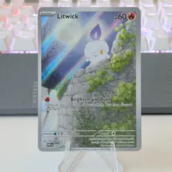 2025 Pokemon TCG Litwick 101/086 White Flare Holo Illustration Rare NM - Image 1