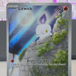 2025 Pokemon TCG Litwick 101/086 White Flare Holo Illustration Rare NM - Image 2