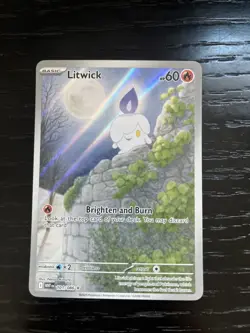 Pokemon TCG 2025 Litwick 101/086 White Flare Holo Illustration Rare NM - Image 1