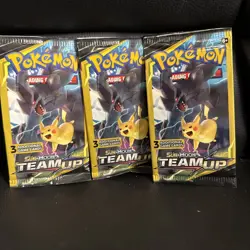 Pokemon TCG: Team Up Mini Booster Pack 3 Card- Pikachu Art- Factory Sealed - Image 1