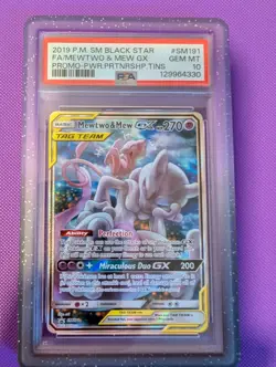 2019 Pokemon Mewtwo & Mew GX SM191 Black Star Promo - PSA 10 Gem Mint - Image 1