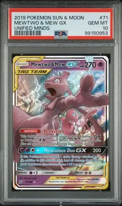 Mewtwo & Mew GX Tag Team SM191 Pokemon Black Star Promo - PSA 10 Gem Mint - Image 1