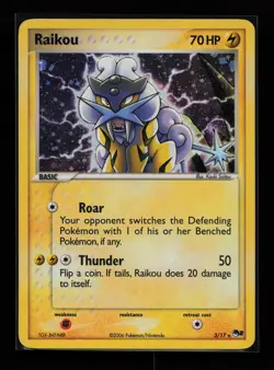 Raikou 3/17 Holo Rare POP Series 2 Pokemon Card - Image 1