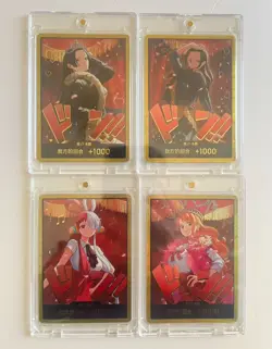 4 Pcs One Piece Chinese EB03 Heroines Edition DON!! Uta GOLD Card DON NM - Image 1