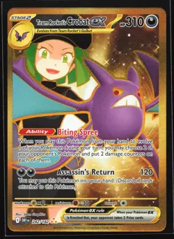 Team Rocket's Crobat ex 242/182 SV10: Destined Rivals Hyper Rare Pokemon Card - Image 1